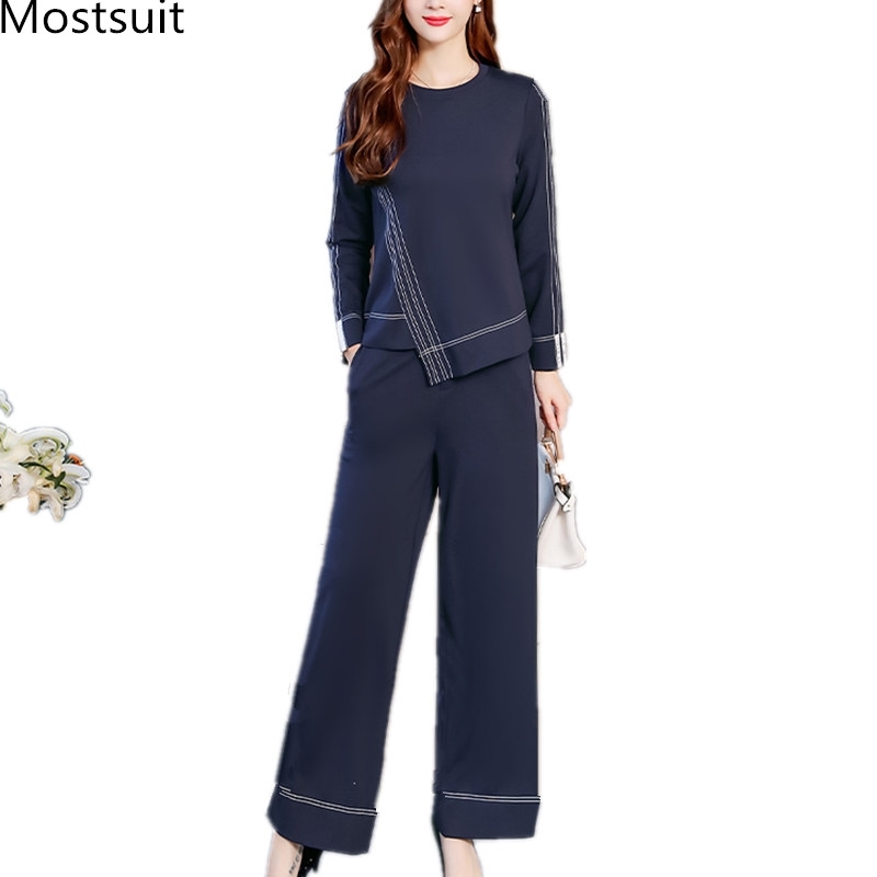 Autumn Blue Two Piece Sets Outfits Women Plus Size Long Sleeve Tops And Pants Suits Office Elegant Korean 2 210518, Dark blue
Autumn Blue Two Piece Sets Outfits Women Plus Size Long Sleeve Tops And Pants Suits Office Elegant Korean 2 210518, Dark blue