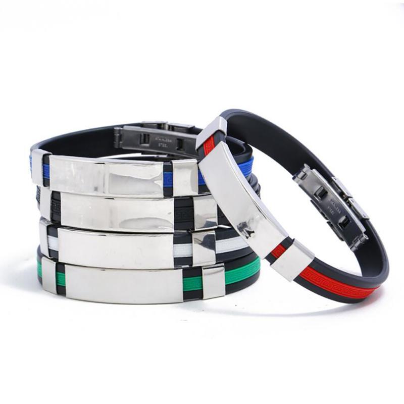 Charm Bracelets Wide Punk Engrave Name Leather Bracelet For Men Silicone Stainless Steel Male Jewelry Button
Charm Bracelets Wide Punk Engrave Name Leather Bracelet For Men Silicone Stainless Steel Male Jewelry Button