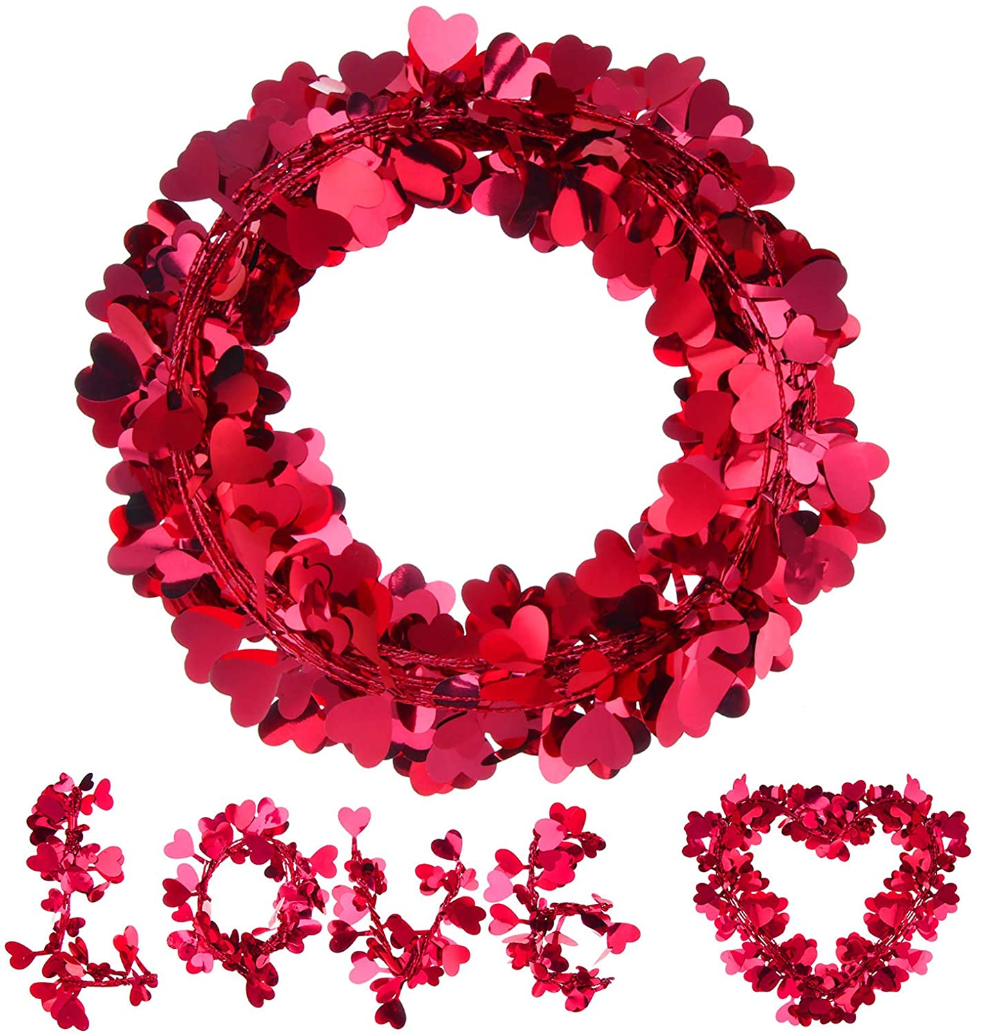 Sparkly Heart Tinsel Garlands with Wire for Christmas Tree, Home, Wedding, Birthday, Party, Festive Ornament
Sparkly Heart Tinsel Garlands with Wire for Christmas Tree, Home, Wedding, Birthday, Party, Festive Ornament