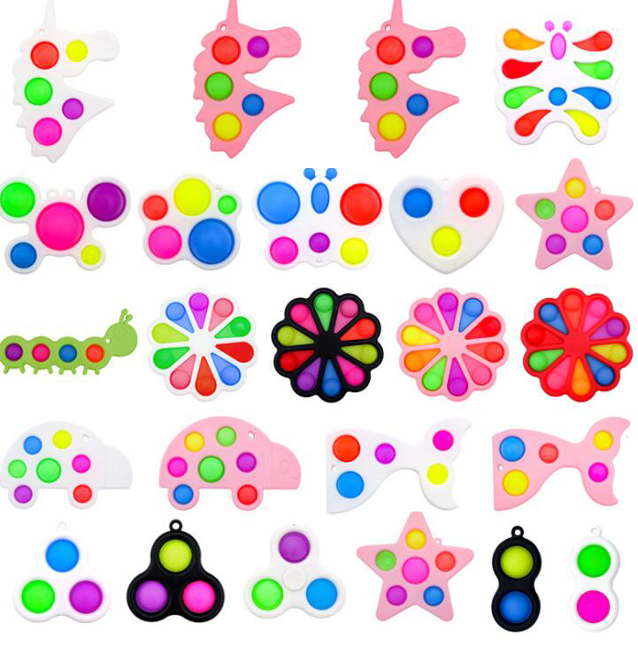 DHL 26 Styles Finger Fun Fidget Bubble Toys Push Simple Dimple Key Ring Sensory Squeeze Balls Bubbles Keychain Unicorn Flower Butterfly
DHL 26 Styles Finger Fun Fidget Bubble Toys Push Simple Dimple Key Ring Sensory Squeeze Balls Bubbles Keychain Unicorn Flower Butterfly