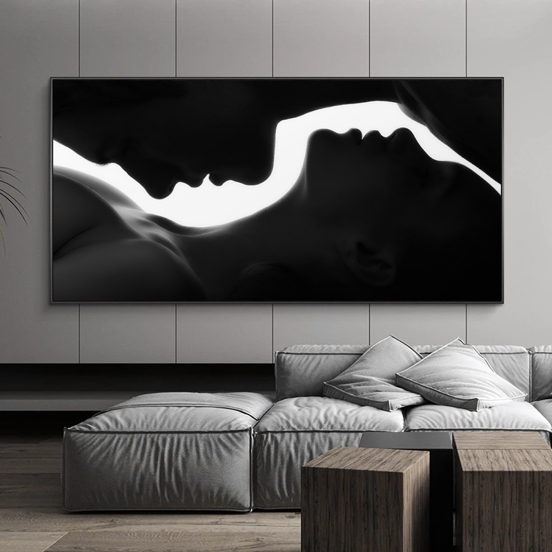 Home Decor Prints Abstract Love Kiss Posters Oil Painting Printed On Canvas Wall Art Pictures For Living Room Indoor Decorations