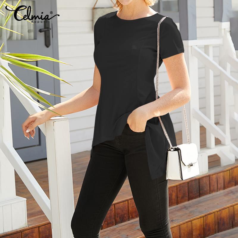 Fashion Blouses Celmia Women Sexy Peplum Tops Summer Short Sleeve Slim Tunic Solid Casual Shirts Top Plus Size Blusas Femininas Women's &, White
Fashion Blouses Celmia Women Sexy Peplum Tops Summer Short Sleeve Slim Tunic Solid Casual Shirts Top Plus Size Blusas Femininas Women's &, White