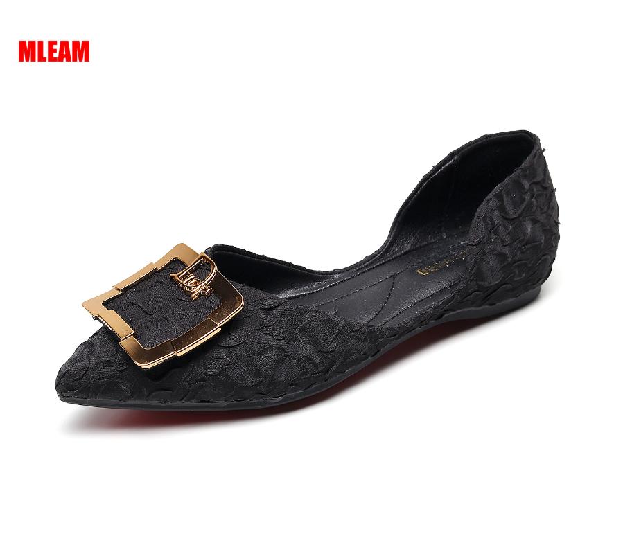 Sandals Flat Shoes Ladies Autumn Comfortable Loafers Pointed-toe Casual Wear British Style Office Party 34-40