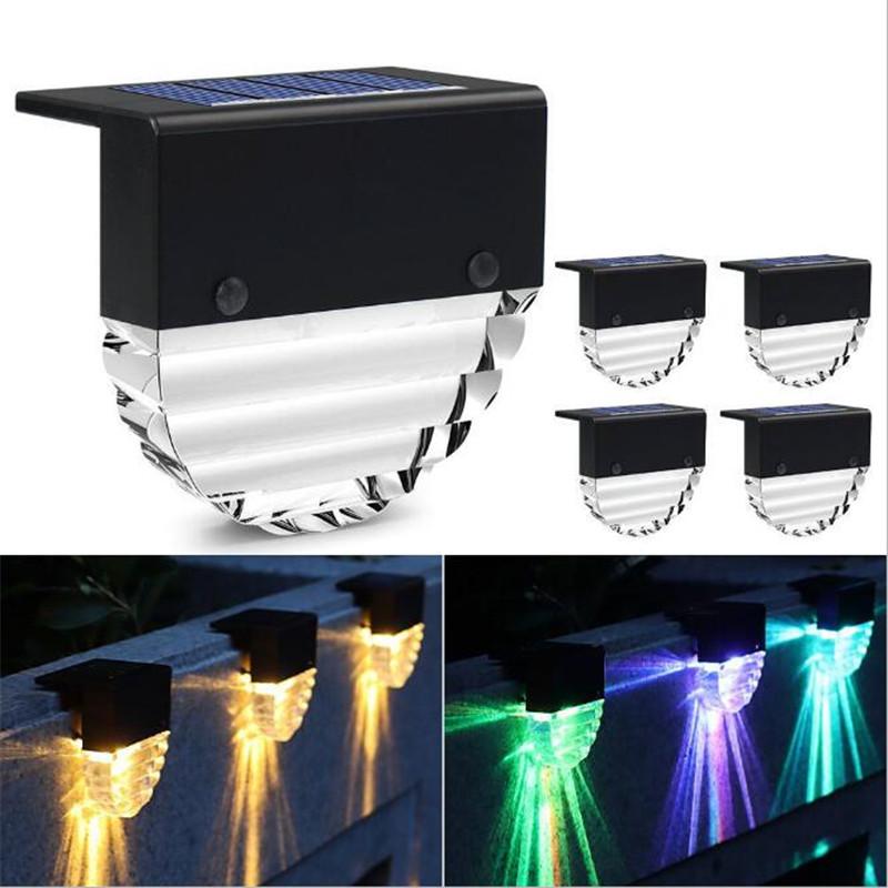 

Solar Lamps Deck Lights Outdoor Lighting Backyard Decor Outside Step Light Garden Post Fence Wall Patio - 4/6 Pack