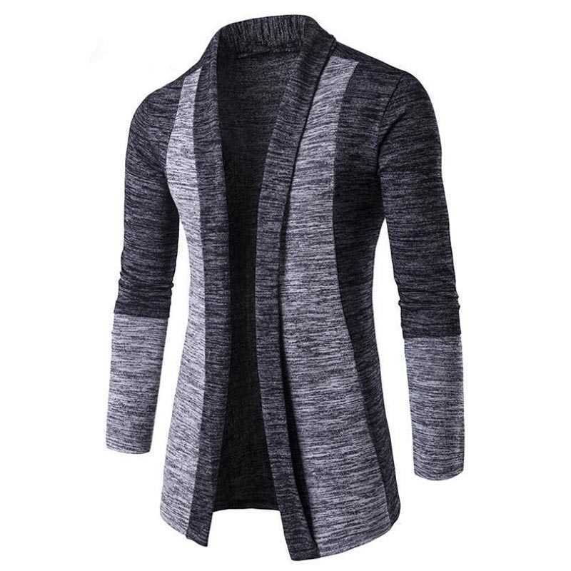 Spring Autumn Sweater Men Long Sleeve Patchwork Thin Knitted Cardigan Men High Quality Casual Men Sweaters Slim Knitwear Coat 210818