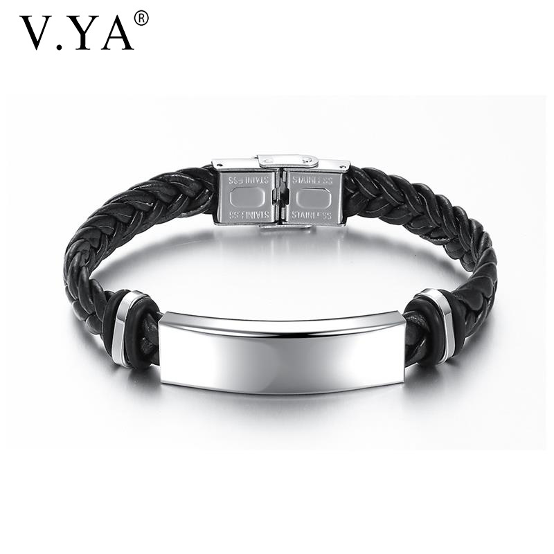 V.ya Men's Stainless Steel Leather Customizable Diy Engraving Casual Personalized Bracelet Friends Gift, Black
V.ya Men's Stainless Steel Leather Customizable Diy Engraving Casual Personalized Bracelet Friends Gift, Black