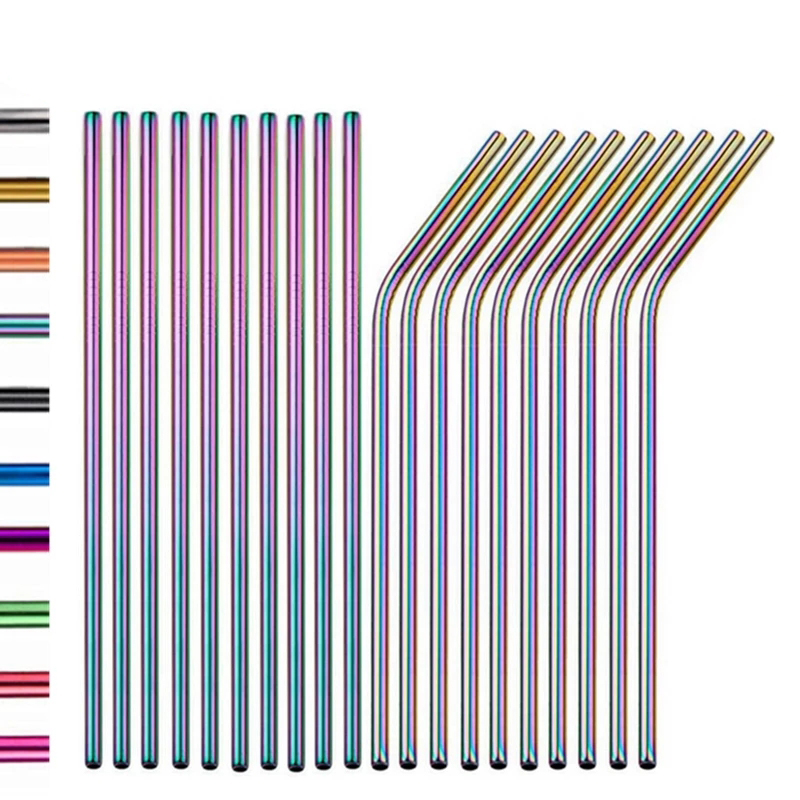 6*215mm Colorful 304 Stainless Steel Drinking Straw Eco-friendly Reusable Metal Bent Straws Set Party Favor Bar Accessory
6*215mm Colorful 304 Stainless Steel Drinking Straw Eco-friendly Reusable Metal Bent Straws Set Party Favor Bar Accessory