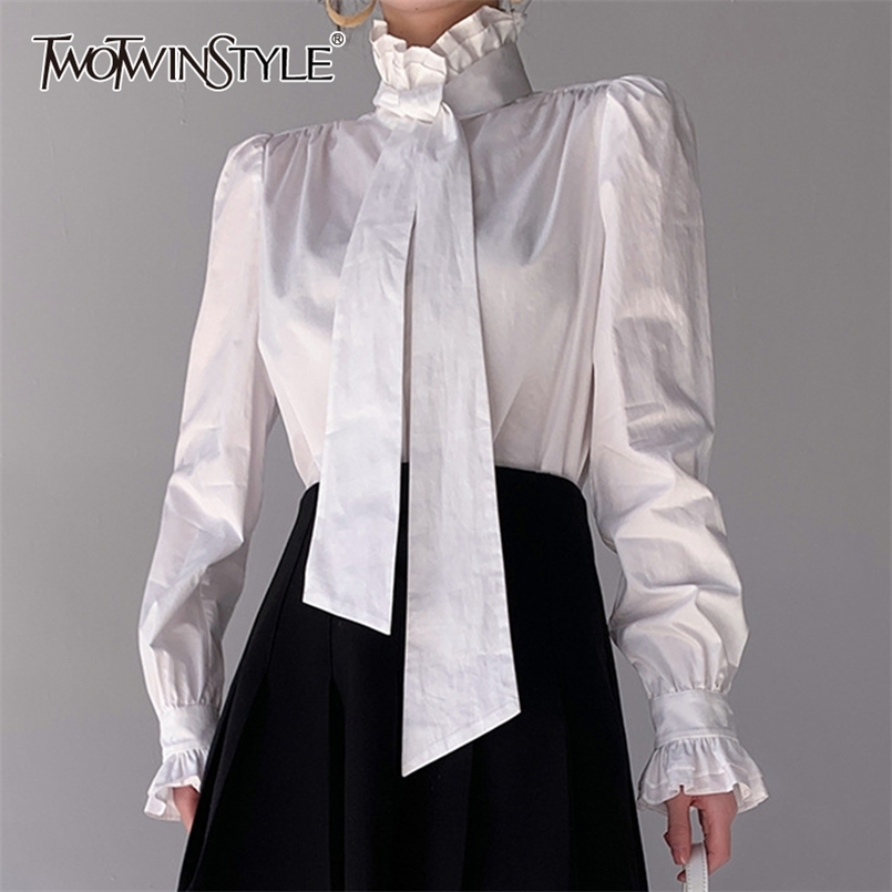 Elegant Patchwork Bowknot Blouse For Women Turtleneck Long Sleeve Causal White Shirt Female Fashion Clothing 210524
Elegant Patchwork Bowknot Blouse For Women Turtleneck Long Sleeve Causal White Shirt Female Fashion Clothing 210524