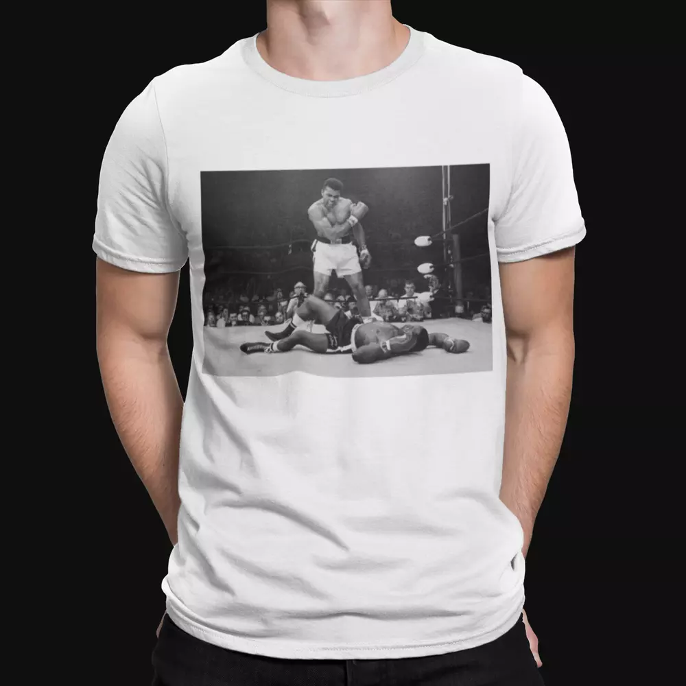 Muhammad Ali T-Shirt knocked out Sonny Liston Retro Heavy Weight Champion Tee