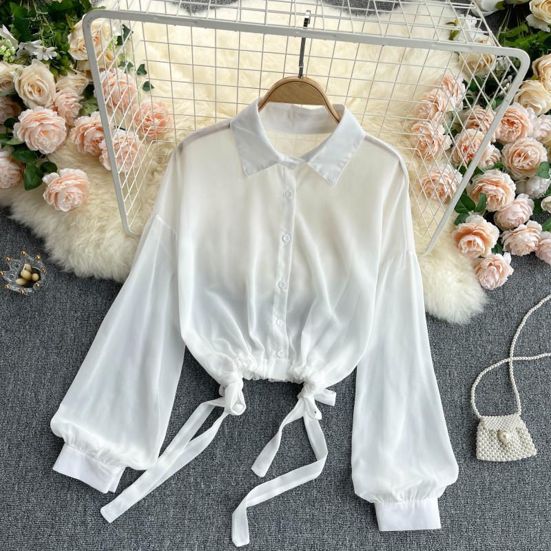 Women Drawstring Waist Temperement Chiffon Shirt Long Sleeve Turn-down Collar Slim Fashion Spring Summer 11B788 210525, Green
Women Drawstring Waist Temperement Chiffon Shirt Long Sleeve Turn-down Collar Slim Fashion Spring Summer 11B788 210525, Green