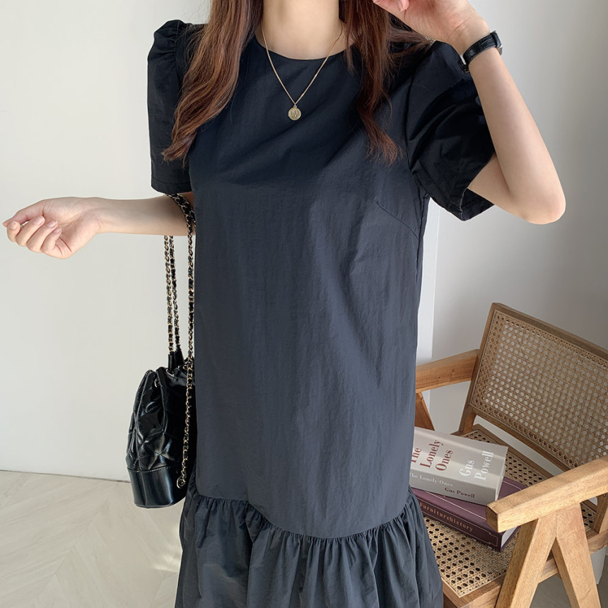 Korea Fashion Women Summer Elegant Puff Sleeve Lace Patchwork Ruffles Dress Casual Party Dresses Vestidos Robe 210519