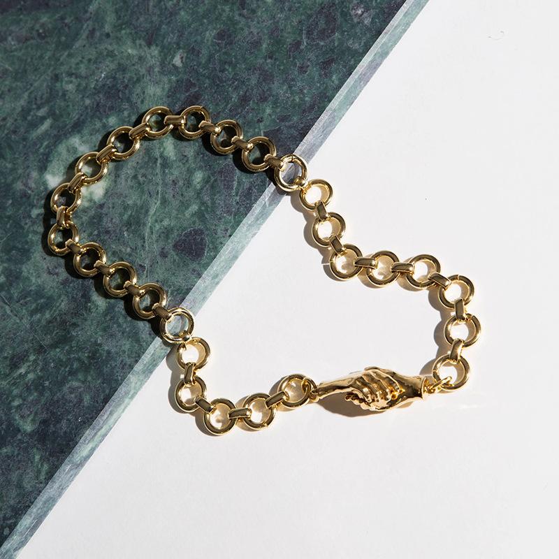 Chains Hold Hands Necklace Fashion Style Magnets Clavicle Chain