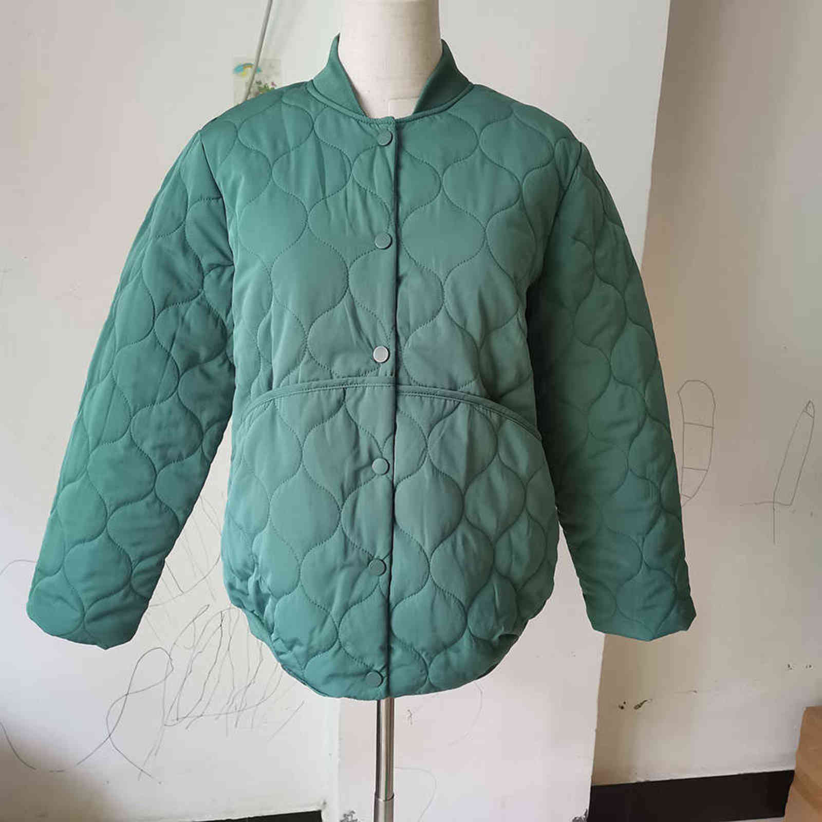 Women Clothing Short Parka Plus Size Autumn Winter Loose Anti-Static Cotton-Padded Jacket Fashion Sweet Quilted Coat 211104