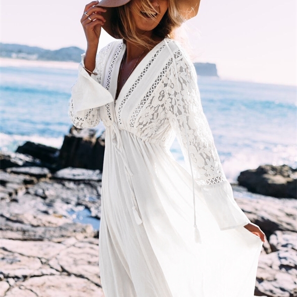 White Rayon Long Swimwear Tunics Dress Beachwear Cover Ups Robe, Opp bag (not product)
White Rayon Long Swimwear Tunics Dress Beachwear Cover Ups Robe, Opp bag (not product)