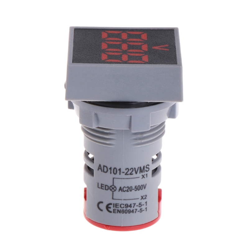 Ootdty 22 Mm Ac 12-500V Voltaire Square Panel Led Digital Voltage Meter Light Indicator