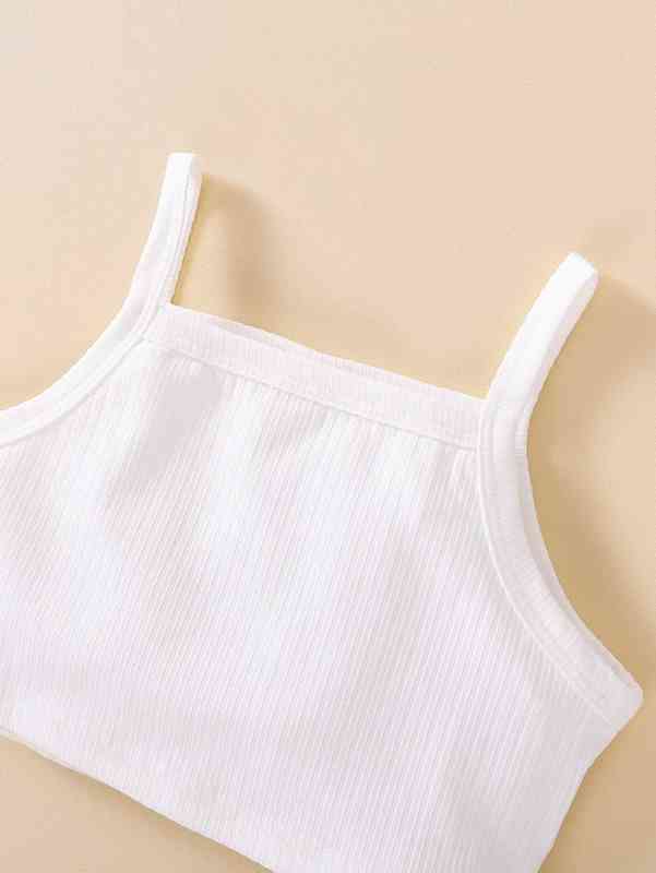 Baby Cami Top With Fruit Print Belted Shorts SHE