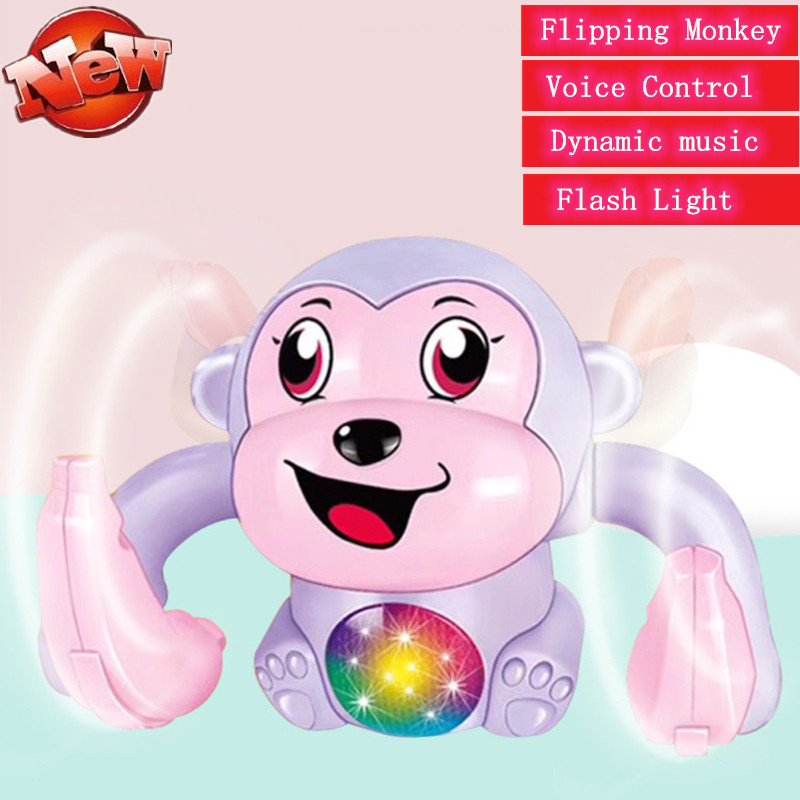 Creative Toy Electric Flipping Monkey Animal Model Toy Voice Control Induction Cartoon Rolling Banana Baby Monkey With Music, Green
Creative Toy Electric Flipping Monkey Animal Model Toy Voice Control Induction Cartoon Rolling Banana Baby Monkey With Music, Green