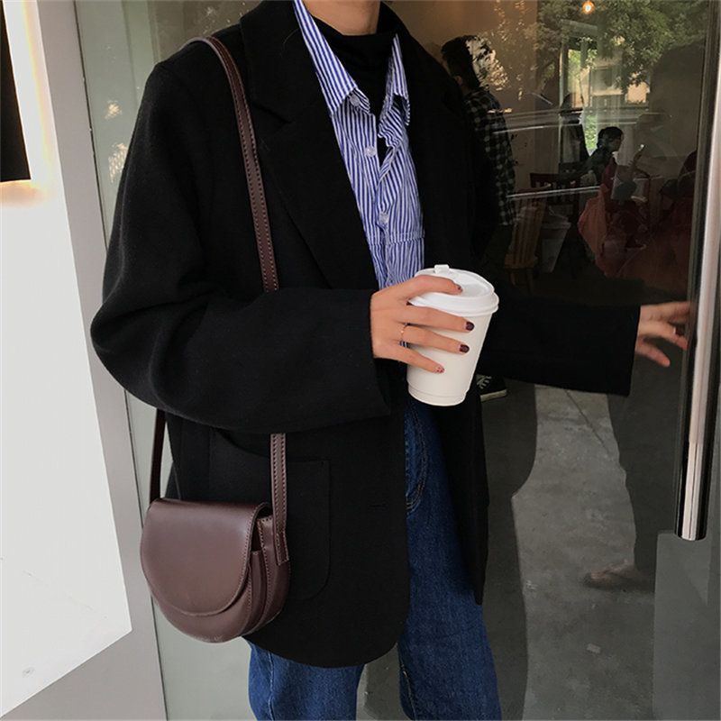 Chic Wool Thicken High Quality Autumn Fashion Brief Office Lady Casual Elegant Women Loose All Match Blazers 2 Types 210421