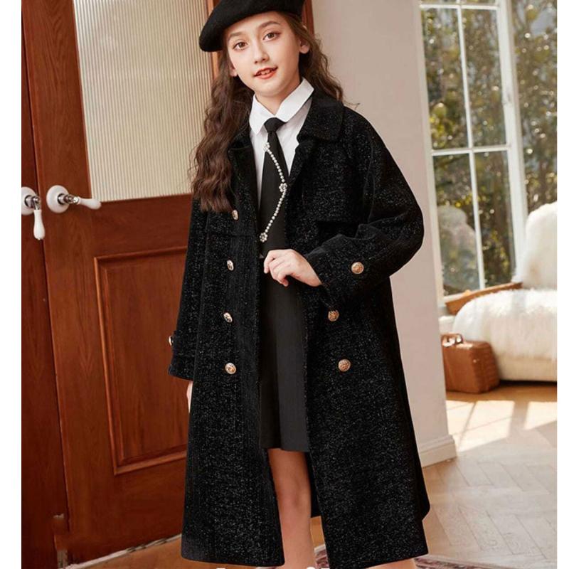 Jackets Black Color Long Style Autumn Winter Girl Clothes For 6-14Yrs Wool Girls Outerwear Casual Warm Turn-down Collar Coats, Blue;gray
Jackets Black Color Long Style Autumn Winter Girl Clothes For 6-14Yrs Wool Girls Outerwear Casual Warm Turn-down Collar Coats, Blue;gray