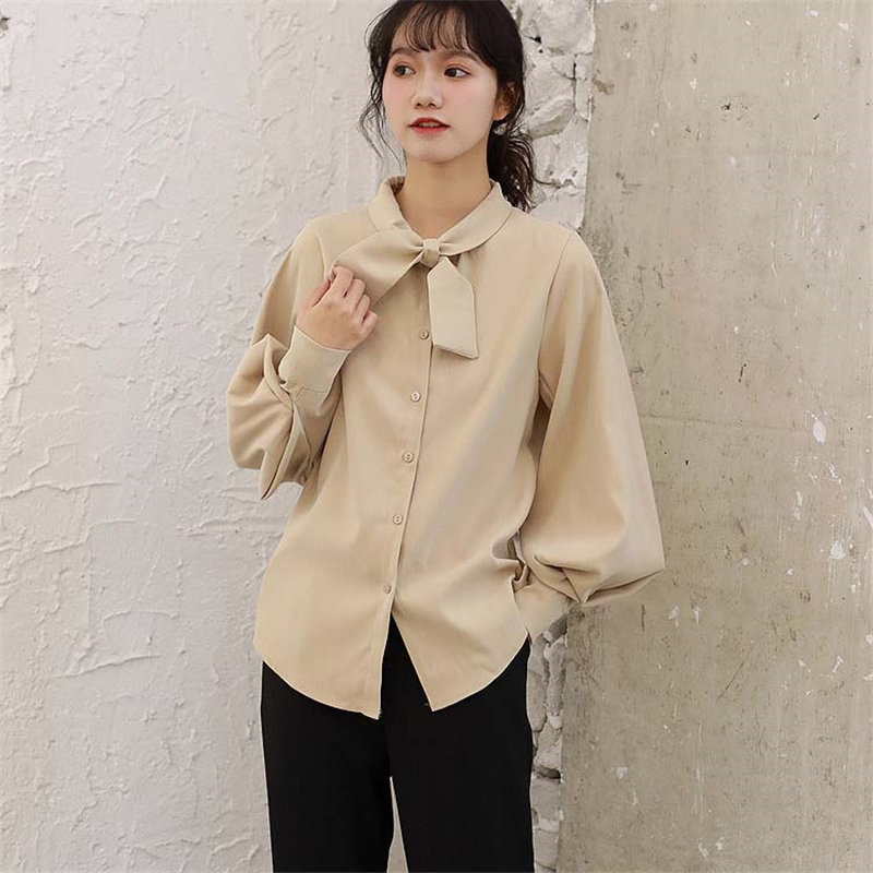 Large Size Formal Loose Solid Brief Women Blouse Office Lady Work Wear Top Blouses All-Match Elegant Shirt 210421