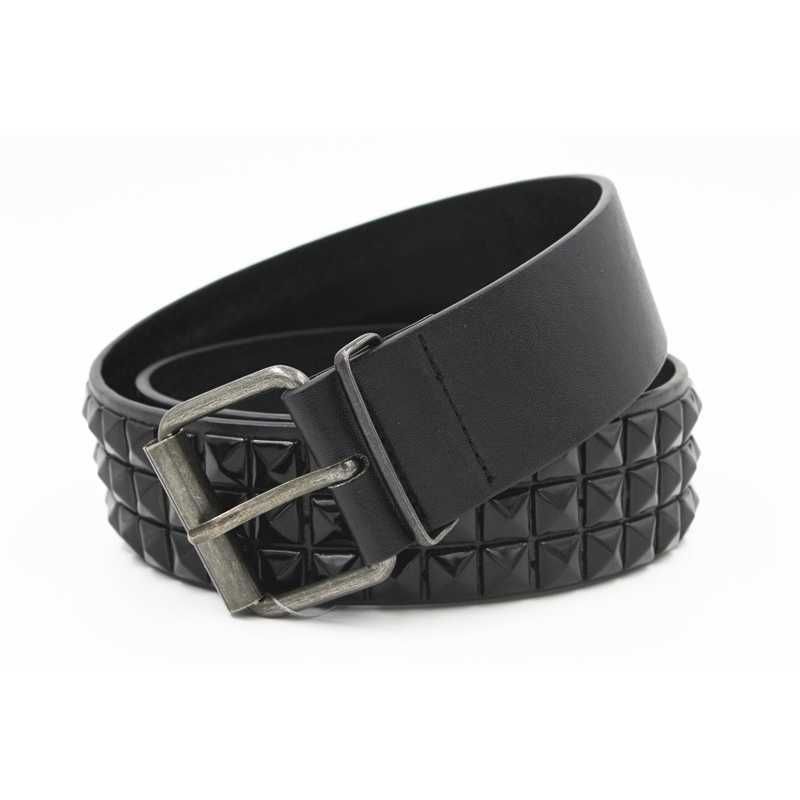 Shiny Pyramid Fashion Rivet Belt Men&Women's Studded Belt Punk Rock With Pin Buckle 210310