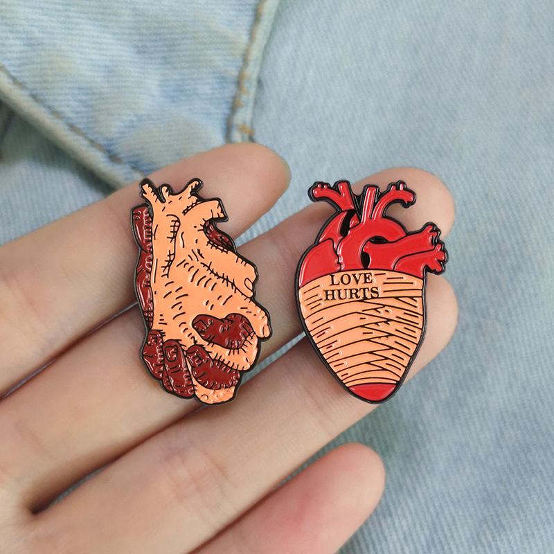 Pins, Brooches Love Hurts Bandage Warm Hands Interlocking Anatomical Heart Punk Wrapped Brooch Badges Button Enamel Lapel Pins
Pins, Brooches Love Hurts Bandage Warm Hands Interlocking Anatomical Heart Punk Wrapped Brooch Badges Button Enamel Lapel Pins