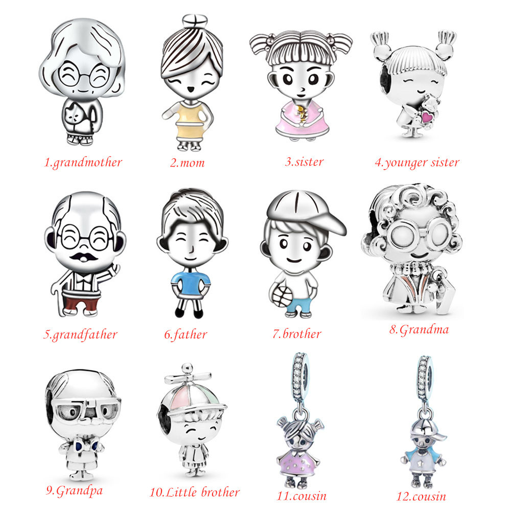 Real 925 Sterling Silver charms grandparents life sweet companion beads boys girls characters pendant Fit Pandora bracelet for women fashion jewelry gift
Real 925 Sterling Silver charms grandparents life sweet companion beads boys girls characters pendant Fit Pandora bracelet for women fashion jewelry gift