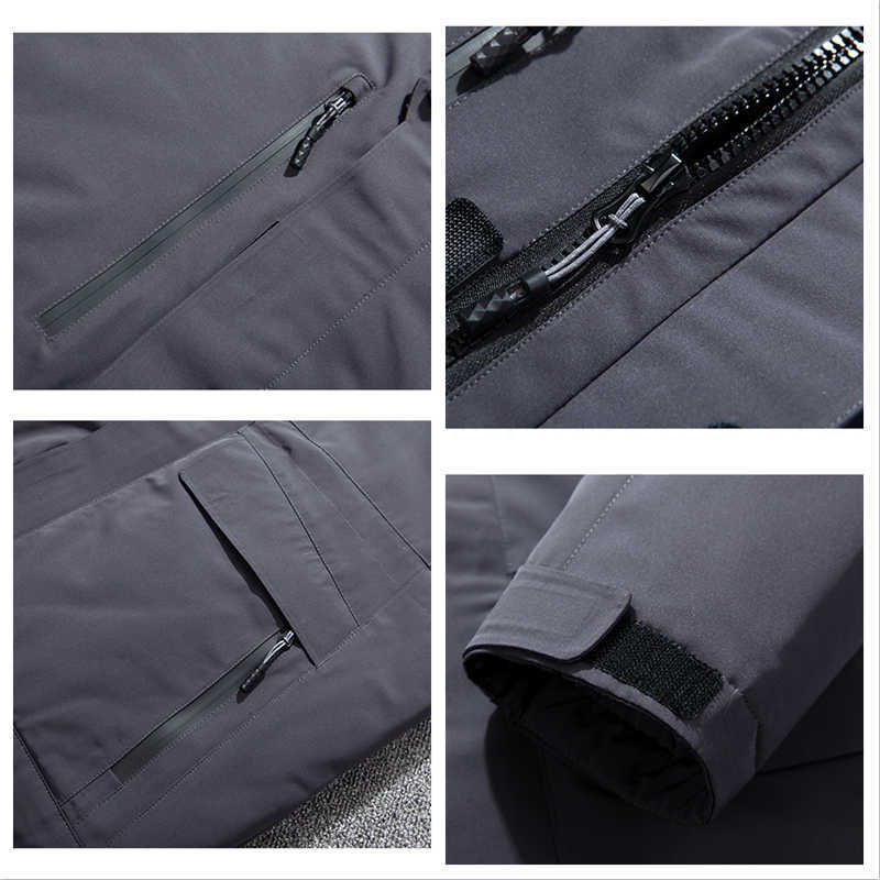 Top Quality White Duck Down Jacket Men Thick Winter Hat Detached Warm Parka Waterproof Windproof -30 Degrees 3069 210818