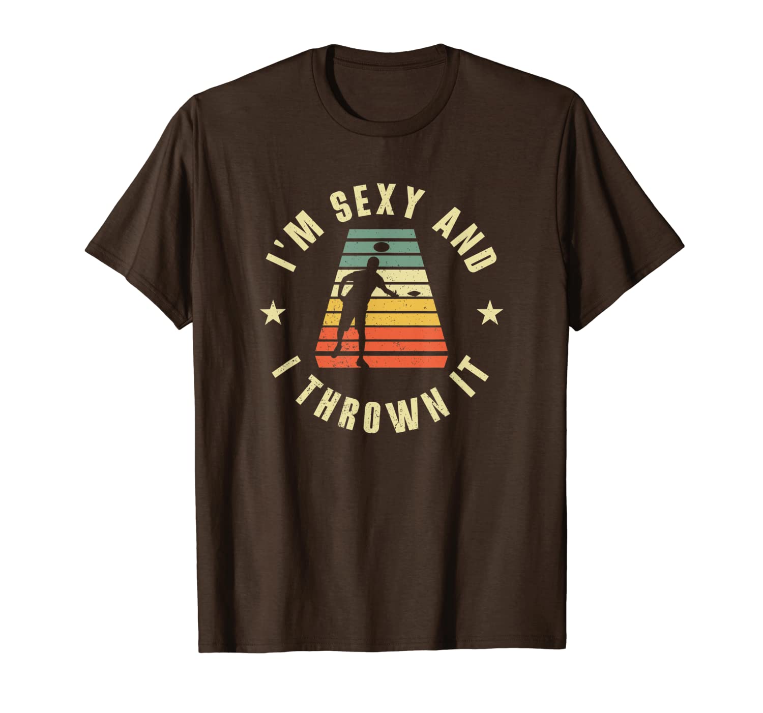 i'm and i thrown it cornhole shirts - retro cornhole t-shirt, White;black