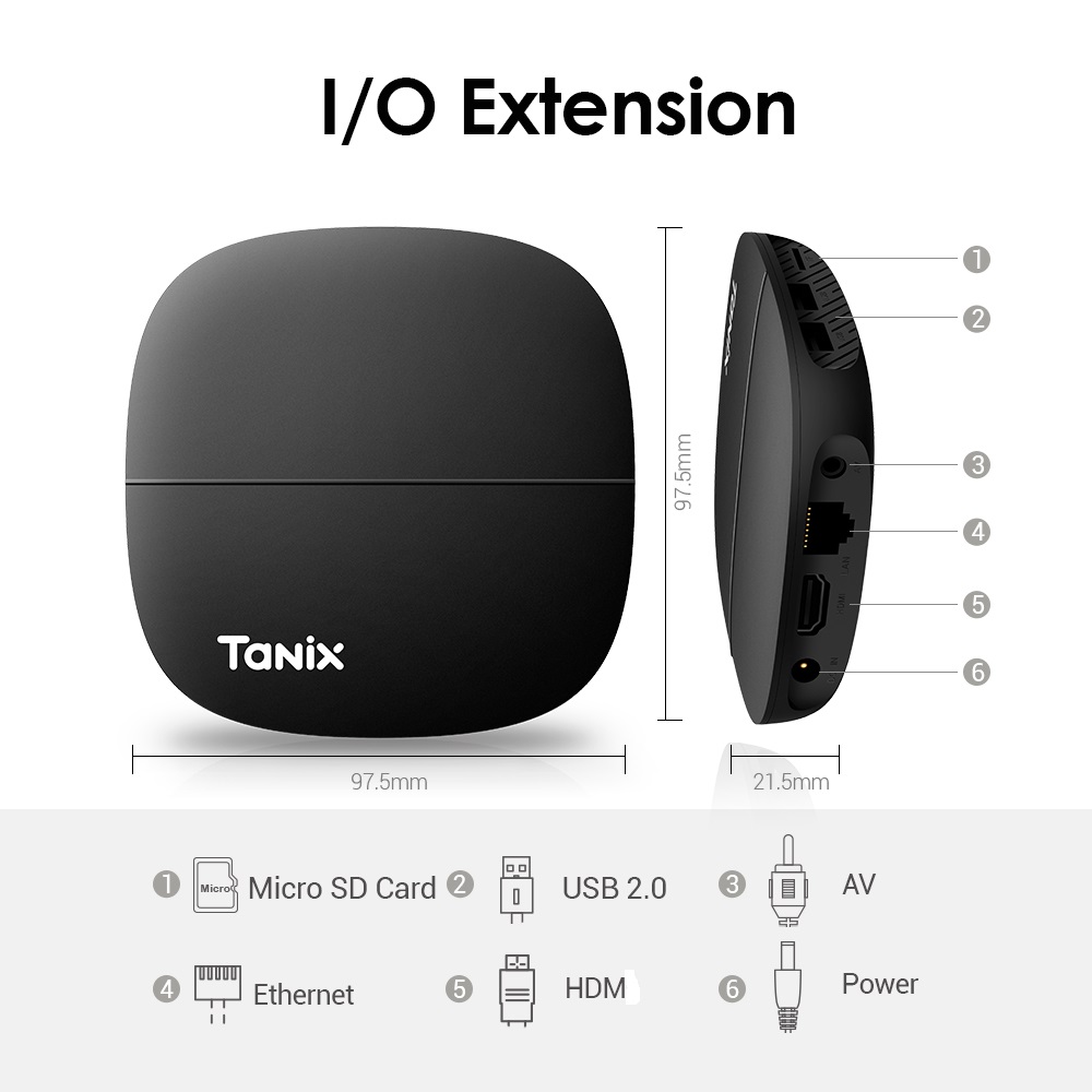 Smart Tanix A3 Android 10.0 TV Box 2.4G WIFI Allwinner H313 1G 8G vs X96Q Set top