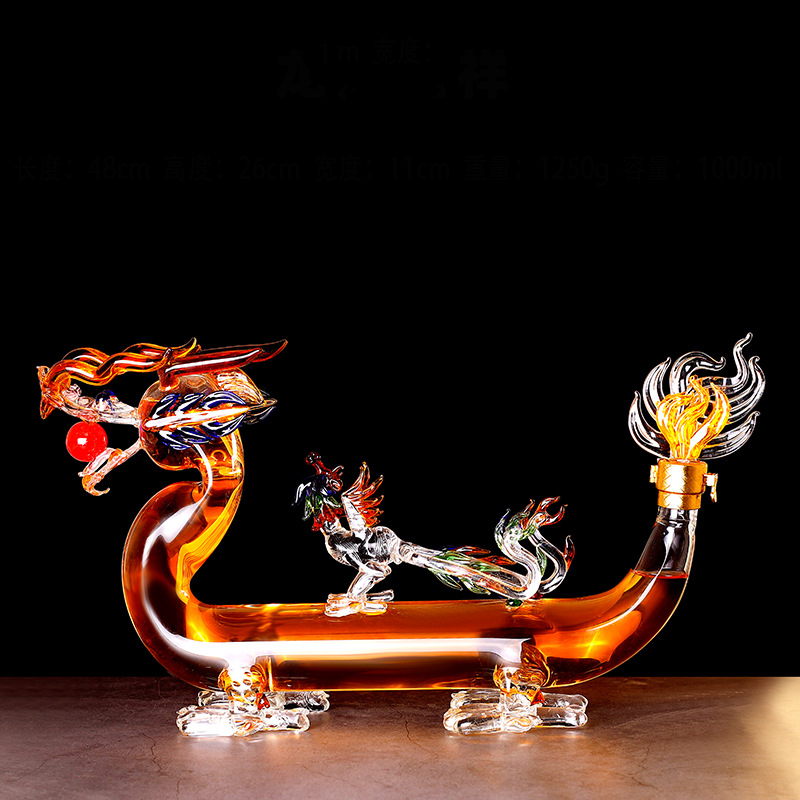 Creative home bar Dragon shaped with a Phoenix on the back whiskey decanter for Liquor Scotch Bourbon DDC-209
Creative home bar Dragon shaped with a Phoenix on the back whiskey decanter for Liquor Scotch Bourbon DDC-209