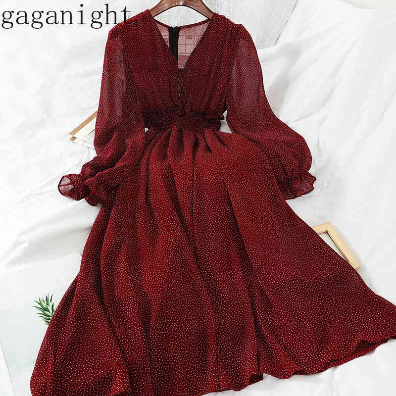 Gaganight Chiffon Elegant Women Maxi Party Dress Long Sleeve V Neck Chic Korean Spring Summer Dresses Female Polka Dot Vestidos 210519, Black
Gaganight Chiffon Elegant Women Maxi Party Dress Long Sleeve V Neck Chic Korean Spring Summer Dresses Female Polka Dot Vestidos 210519, Black