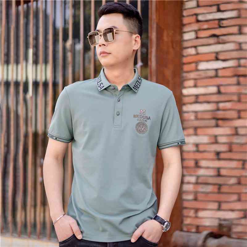 Medusa Polo Shirt Short Sleeve men's fashion brand summer Lapel casual trend embroidered ice silk breathable slim fit T-shirt, White-20617
Medusa Polo Shirt Short Sleeve men's fashion brand summer Lapel casual trend embroidered ice silk breathable slim fit T-shirt, White-20617