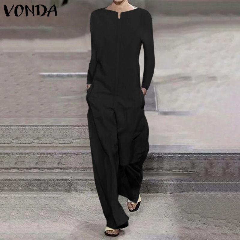 Jumpsuits Women Rompers 2021 VONDA Female Harem Pants Casual Long Sleeve Playsuits Wide Leg Pants Trousers Pantalon Plus Size, Black
Jumpsuits Women Rompers 2021 VONDA Female Harem Pants Casual Long Sleeve Playsuits Wide Leg Pants Trousers Pantalon Plus Size, Black