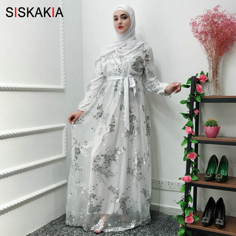 Fashion Muslim Abaya Women Dress Metal Color High End Lace Stamp Dubai Robe Arab Islam Elegant Party Red Ramadan 2021 Casual Dresses