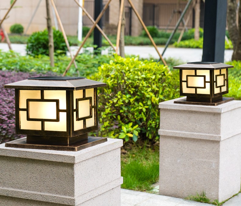 Solar power led post lights landscape garden lights gate pillar lighting outdoor lamps for villa deck park yark