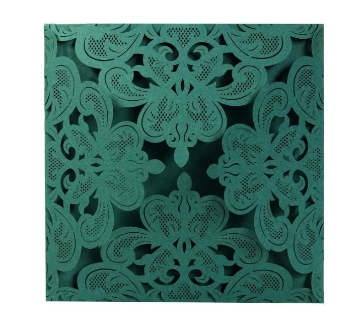 2021 Ivory Rose Glitter Wedding Invitations Elegant Laser Cut Party Invitation Cards Evening Dinner Invites with Envelope & Small Tags