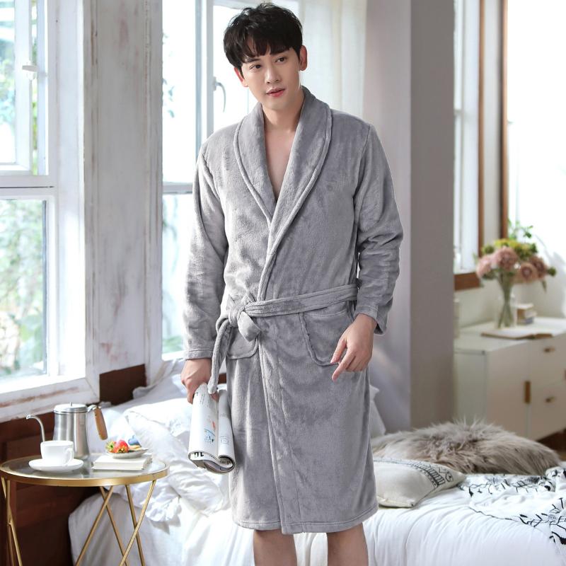 Men's Sleepwear Winter Men Flannel Kimono Robe Gown Comfortable Casual Soft Bathrobe Nightgown Thicken Solid Homewear Bath, Pj305 color1
Men's Sleepwear Winter Men Flannel Kimono Robe Gown Comfortable Casual Soft Bathrobe Nightgown Thicken Solid Homewear Bath, Pj305 color1