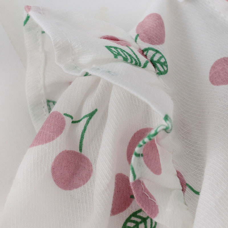 0-2Yrs Spring Autumn Infant Baby Girls Rompers Clothes Bodysuit Sweet Cherry Long Sleeve 210429