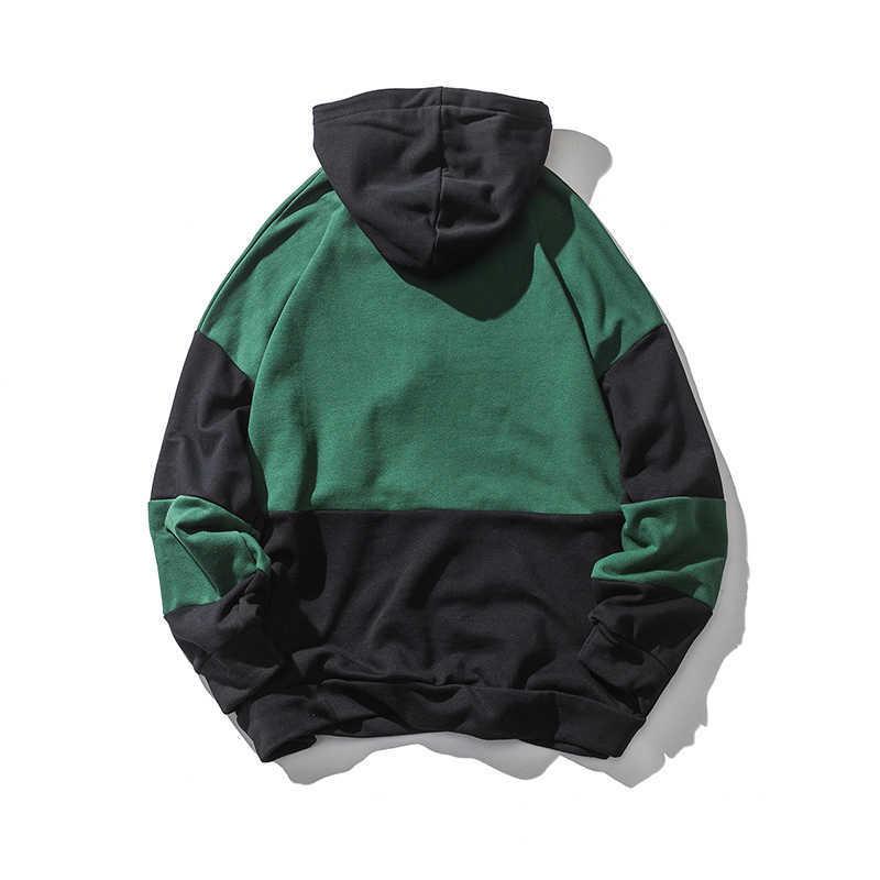 Casual Autumn Spring Men Hoodies Hip Hop Street Wear Sweatshirts Skateboard Pullover Hooded Male Contrast Color Sports Tops 210603