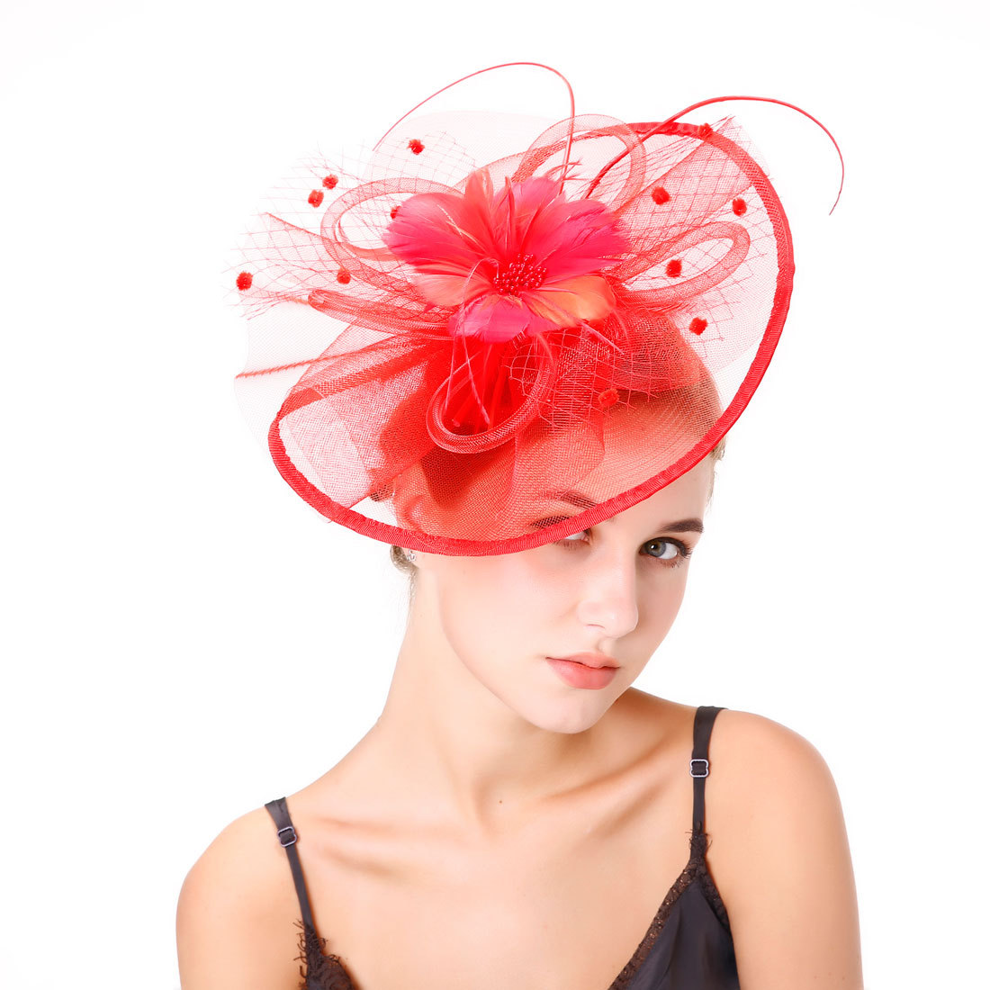 Chic Multi-Colored Feather Accessory Hats for Special Occasions like Proms