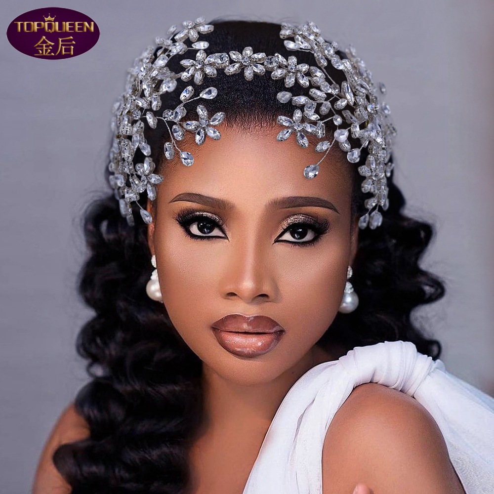 Handmade Press Diamond Bridal Tiara Baroque Beautiful Crown Bride Ladies Jewelry Diamond Crowns Bride Wedding Crown Accessories European Retro Palace 