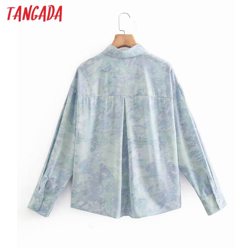 Women Vintage Flowers Print Long Sleeve Chic Female Casual Loose Shirt XN308 210416