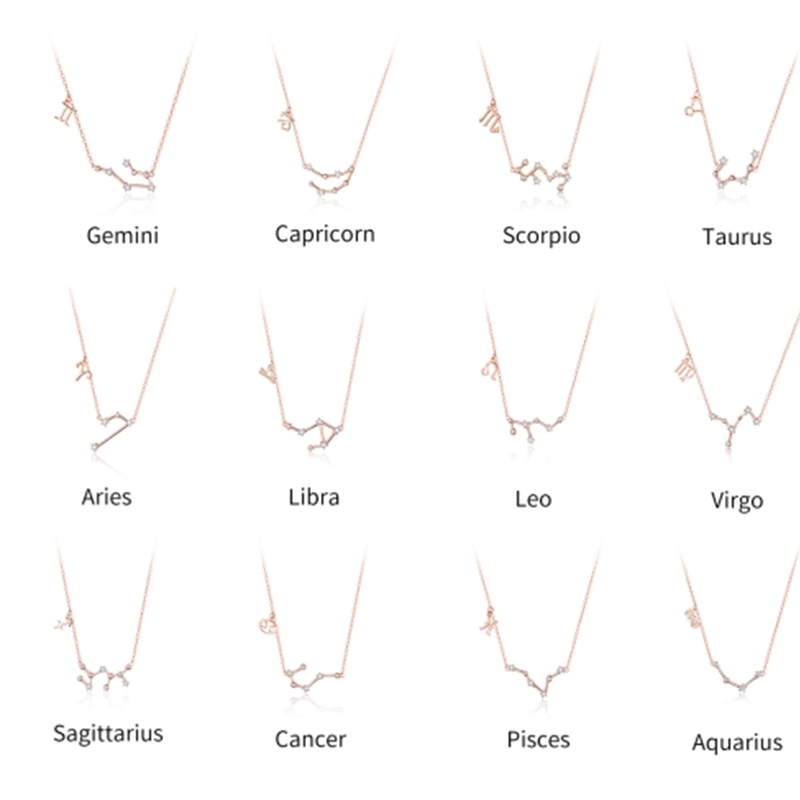 WOSTU 12 Constellation 925 Silver Sterling Rose Gold Necklaces Pendants Choker For Women Long Chain Jewelry Gift FNN017
WOSTU 12 Constellation 925 Silver Sterling Rose Gold Necklaces Pendants Choker For Women Long Chain Jewelry Gift FNN017