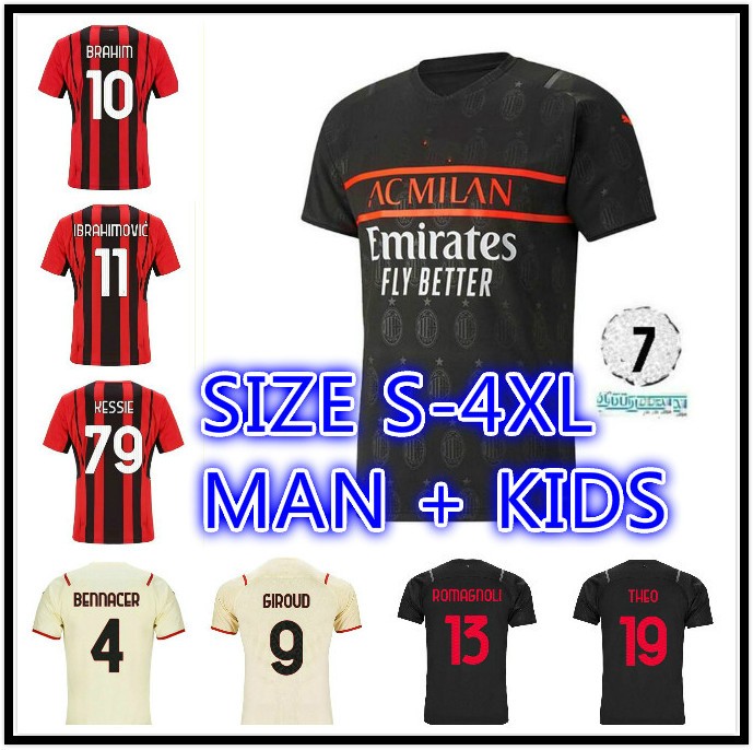 AC milan 21 22 soccer jersey GIROUD IBRAHIMOVIC BRAHIM BENNACER ROMAGNOLI R.LEÃO 2021 2022 home away Beige football shirt TONALI REBIC maillot men kids kit Size -4XL, Kids size
AC milan 21 22 soccer jersey GIROUD IBRAHIMOVIC BRAHIM BENNACER ROMAGNOLI R.LEÃO 2021 2022 home away Beige football shirt TONALI REBIC maillot men kids kit Size -4XL, Kids size