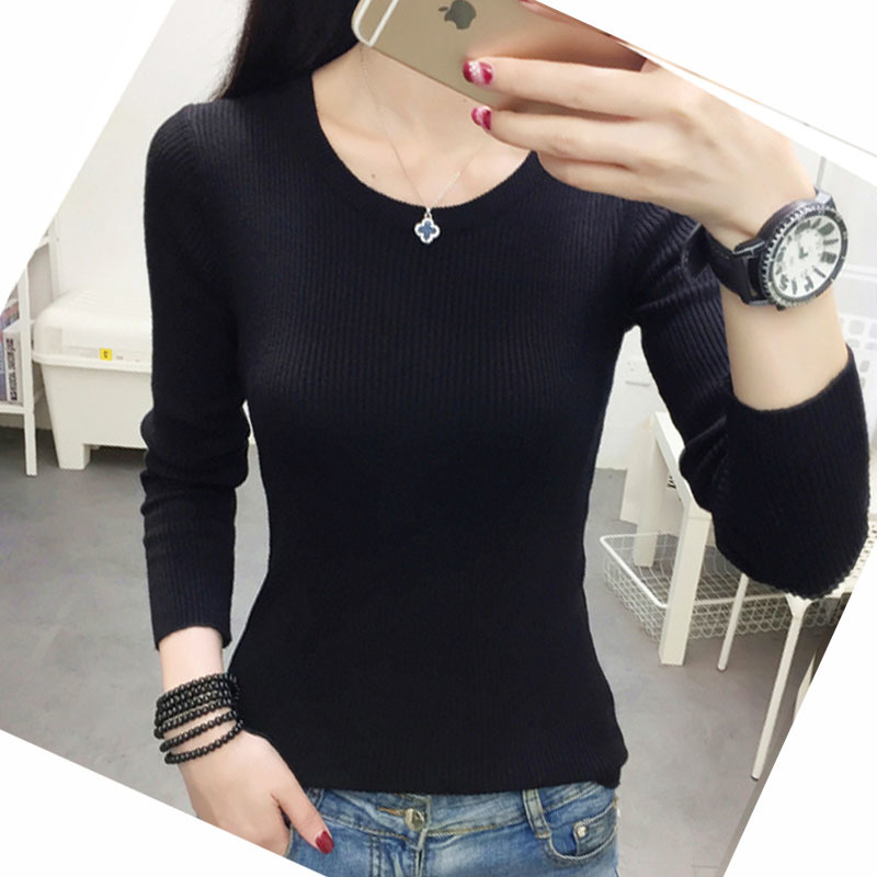 Women Sweater Long Sleeve O-neck Knitted Solid Color Soft Winter Thin Casual Pullover 5800 50 210508