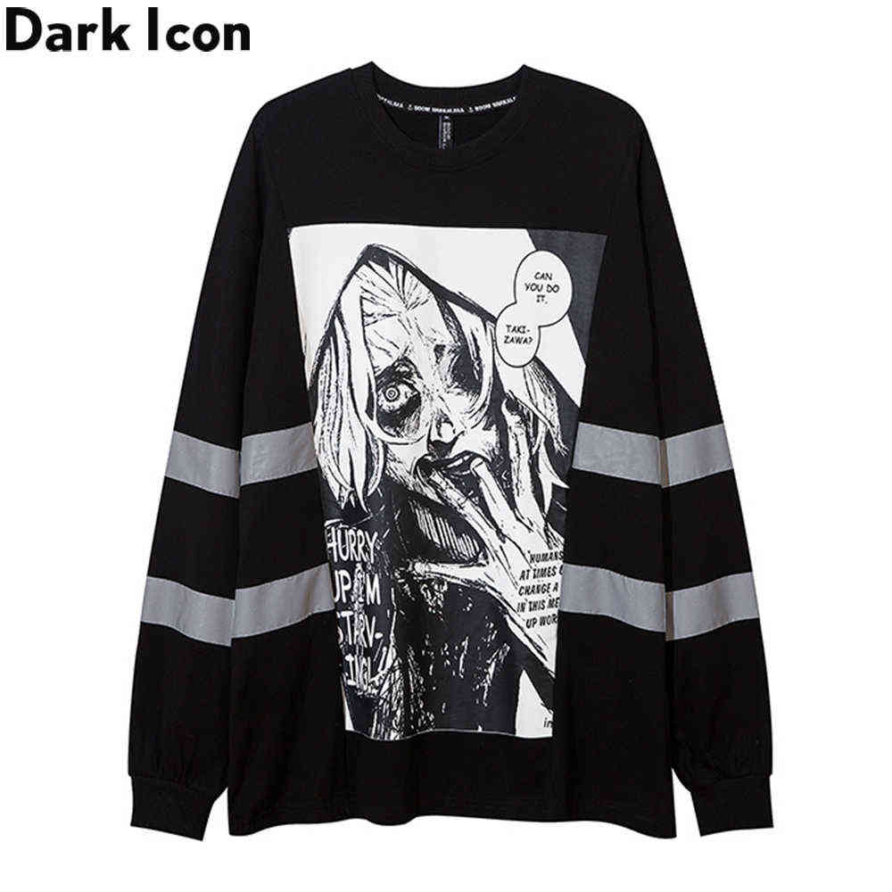 Reflective Stripe Long Sleeved T-shirt Men Women Oversized Hiphop Tshirts Cotton Tee Man Cloth 210603, White
Reflective Stripe Long Sleeved T-shirt Men Women Oversized Hiphop Tshirts Cotton Tee Man Cloth 210603, White