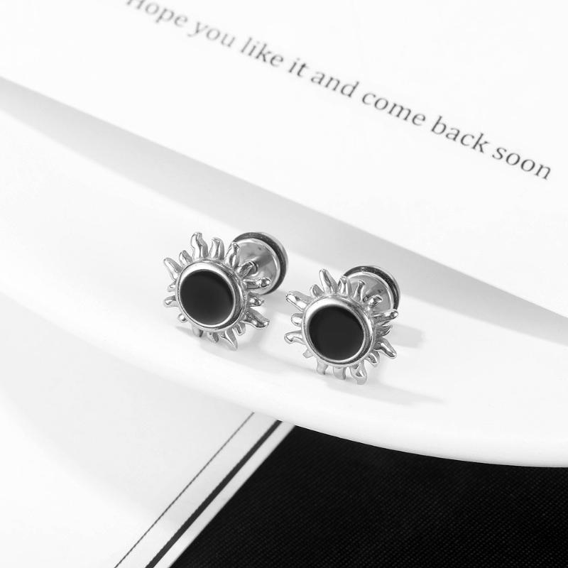 Stud Hip Hop Fashion Sun Stainless Steel Earrings Titanium Jewelry For Women Men Punk Party Gift, Golden;silver
Stud Hip Hop Fashion Sun Stainless Steel Earrings Titanium Jewelry For Women Men Punk Party Gift, Golden;silver