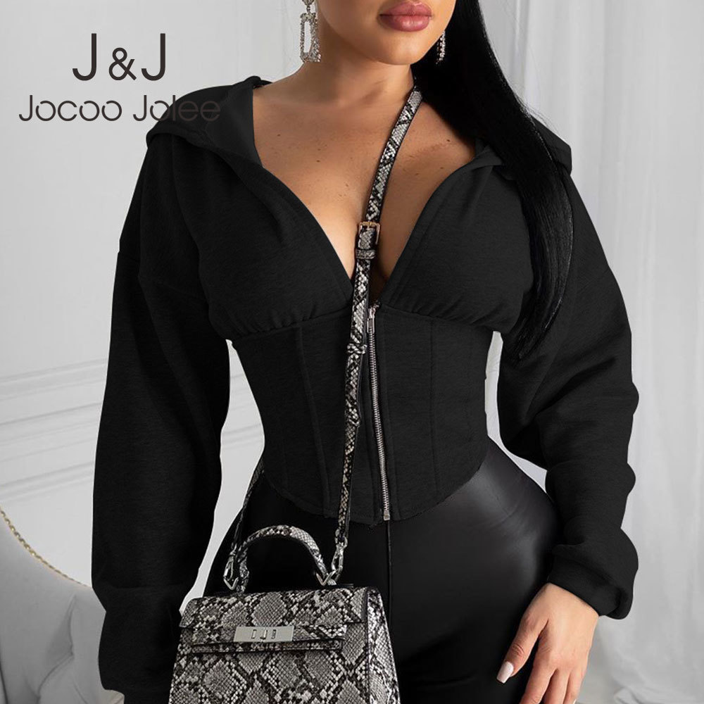 Sexy V Neck Slim Corset Coat Women Spring Long Sleeve Zipper Hooded Hoodies Workout Gym Jacket Elegant Solid Short Sweatshirt 210518, As photo
Sexy V Neck Slim Corset Coat Women Spring Long Sleeve Zipper Hooded Hoodies Workout Gym Jacket Elegant Solid Short Sweatshirt 210518, As photo