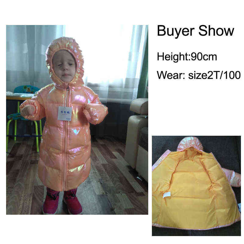 Children Girl Down Jackets Winter Baby Long Coat Boys Fashion Glossy Jackets Kids Outfit 3 4 5 6 7 8 years old 211111